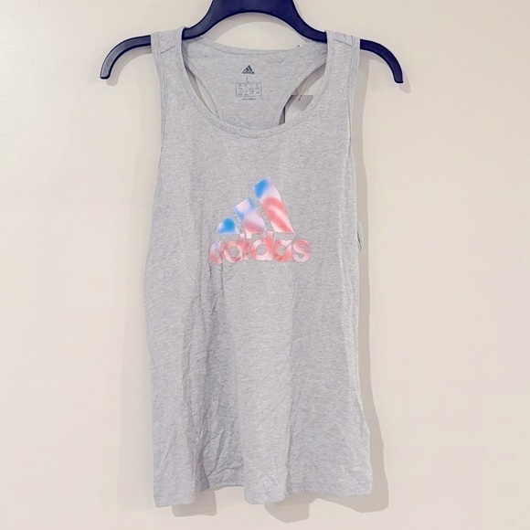Adidas Womens Americana Graphic Tank Top, sleeveless shirt Gray - Picture 10 of 15